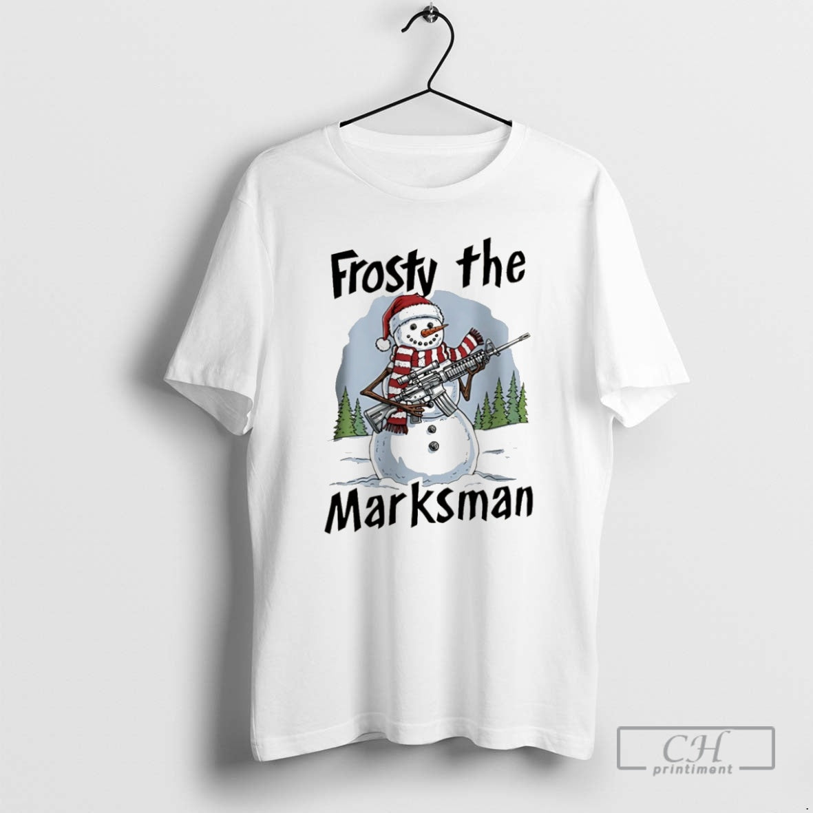 Premium Frosty The Marksman Snowman With Gun Christmas Christmas Shirt Sweater