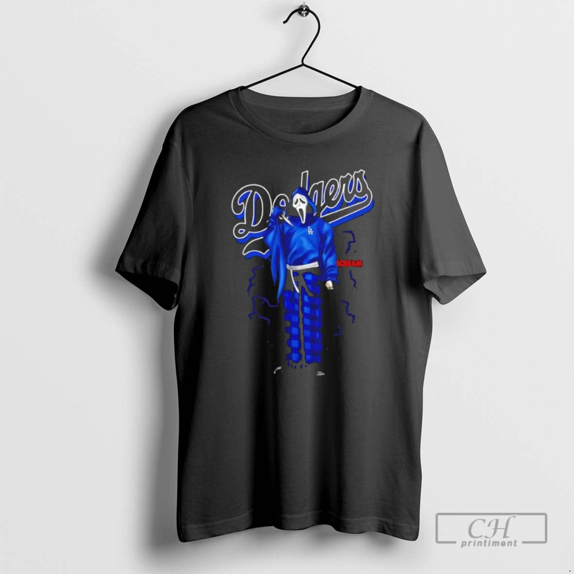 Premium Ghostface Dodgers Scream Black Shirt Sweater