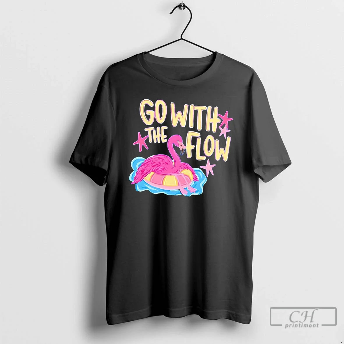 Premium Go With The Flow Flamingo Tee Unisex , , , Long Sleeve Tee