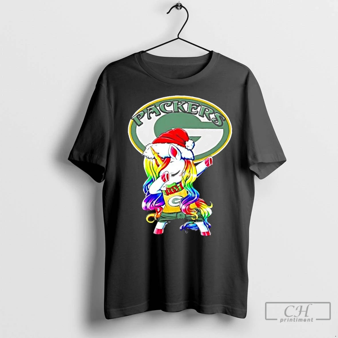 Premium Green Bay Packers X Unicorn Santa Hat Dabbing Merry Christmas