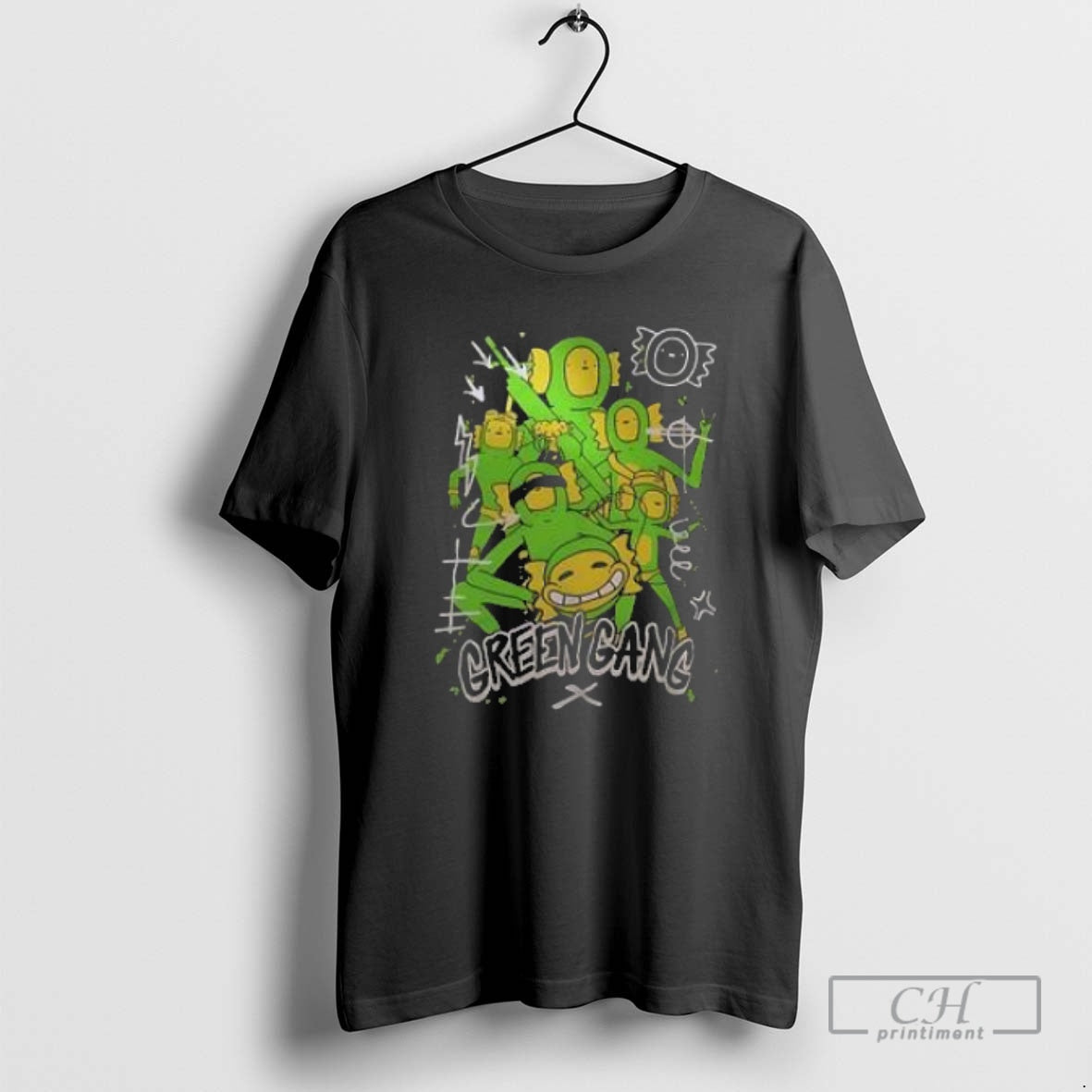 Premium Green Gang Graphic Cartoon Shirt Sweater