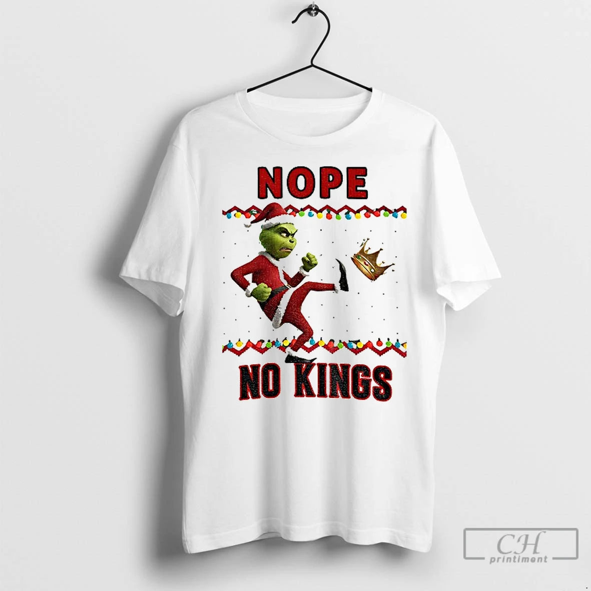 Premium Grinch Ugly Xmas Nope No Kings Anti Maga Christmas 2025