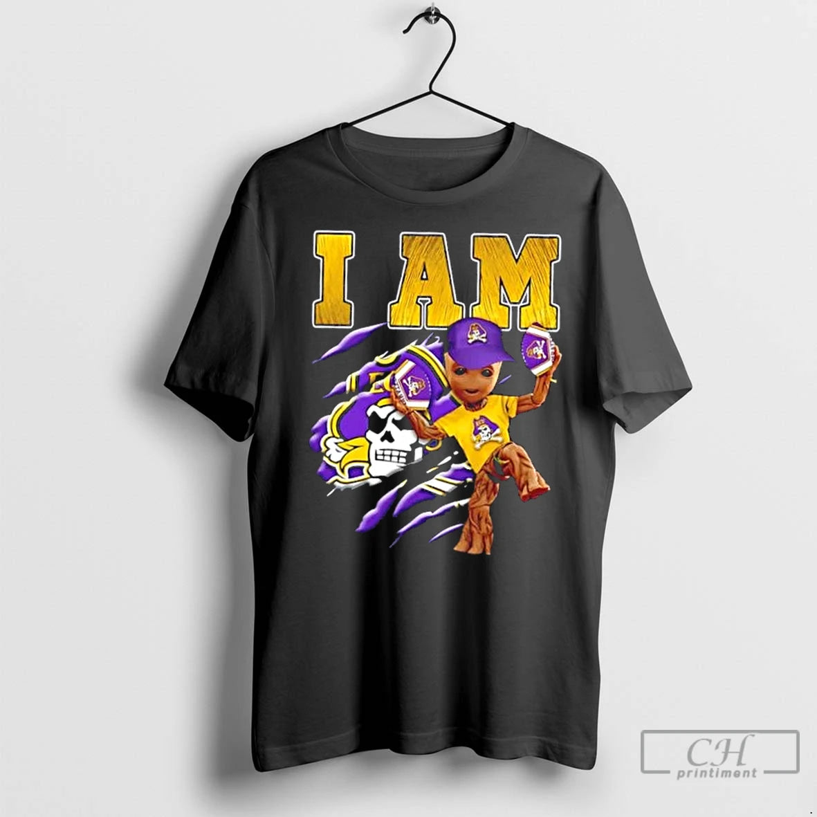 Premium Groot I Am East Carolina Pirates Fan