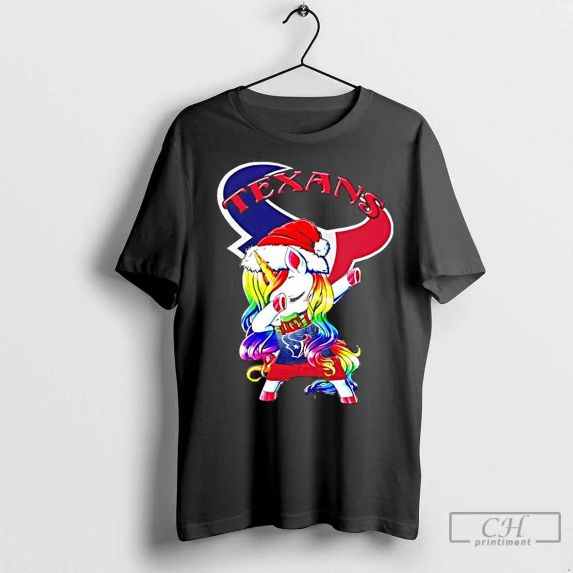 Premium Houston Texans X Unicorn Santa Hat Dabbing Merry Christmas
