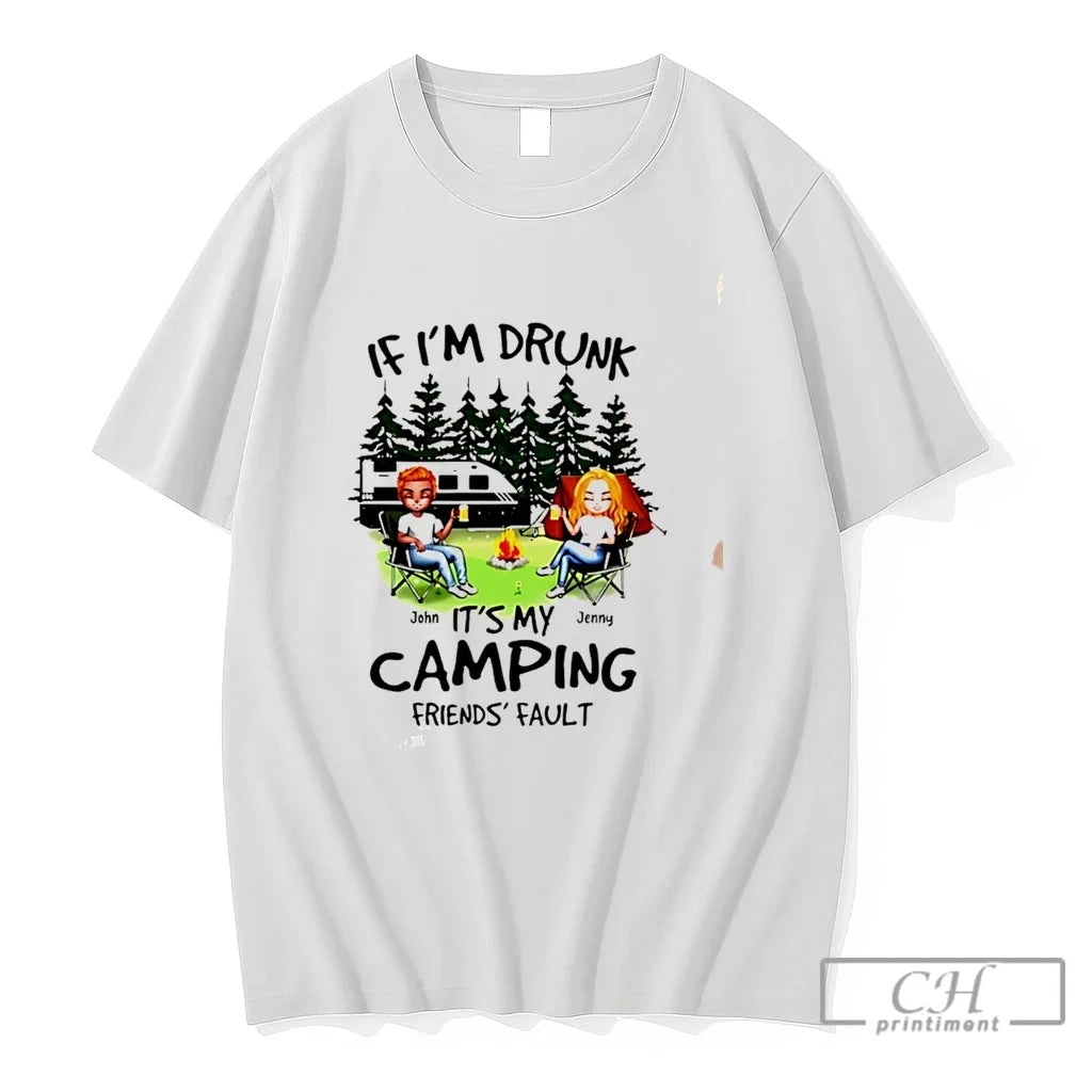 Premium If Im Drunk Its My Bud Light Camping Friends Fault Tee T Shirts Sweater Unisex , , , Long Sleeve Tee