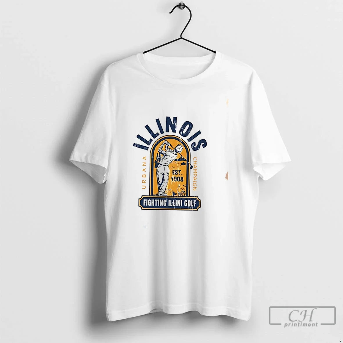 Premium Illinois Fighting Illini Golf Vintage Tee Unisex , , , Long Sleeve Tee
