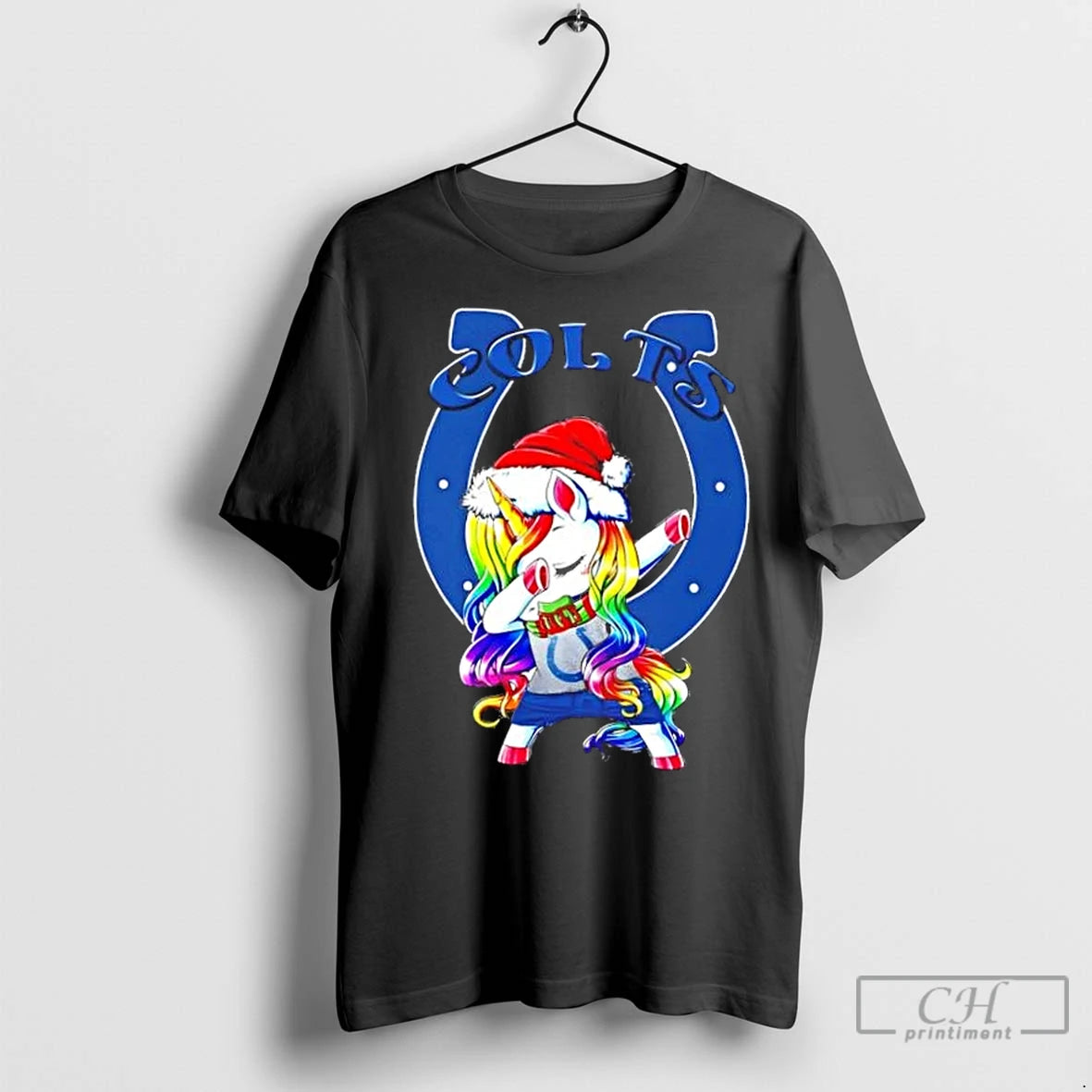 Premium Indianapolis Colts X Unicorn Santa Hat Dabbing Merry Christmas