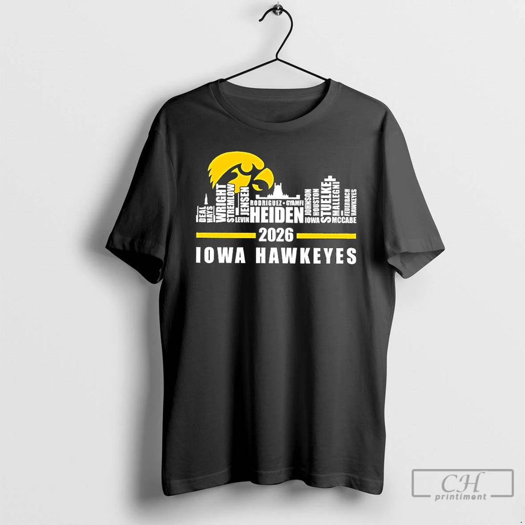 Premium Iowa Hawkeyes 2026 Player Name Skyline City