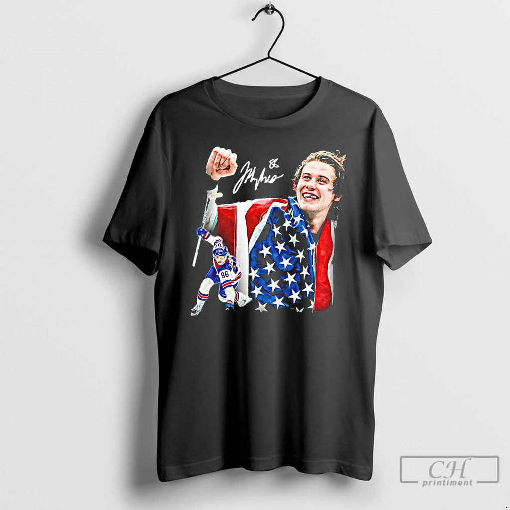Premium Jack Hughes Hockey Team Usa Golden Goal Signature