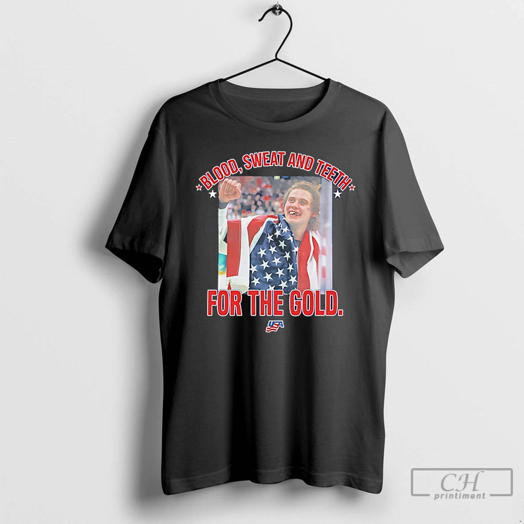 Premium Jack Hughes Olympic Golden Goal Blood Sweat And Teeth