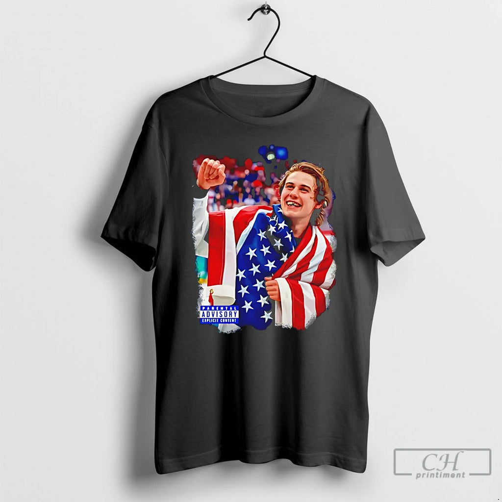 Premium Jack Hughes Usa Hockey Champion American Flag Graphic