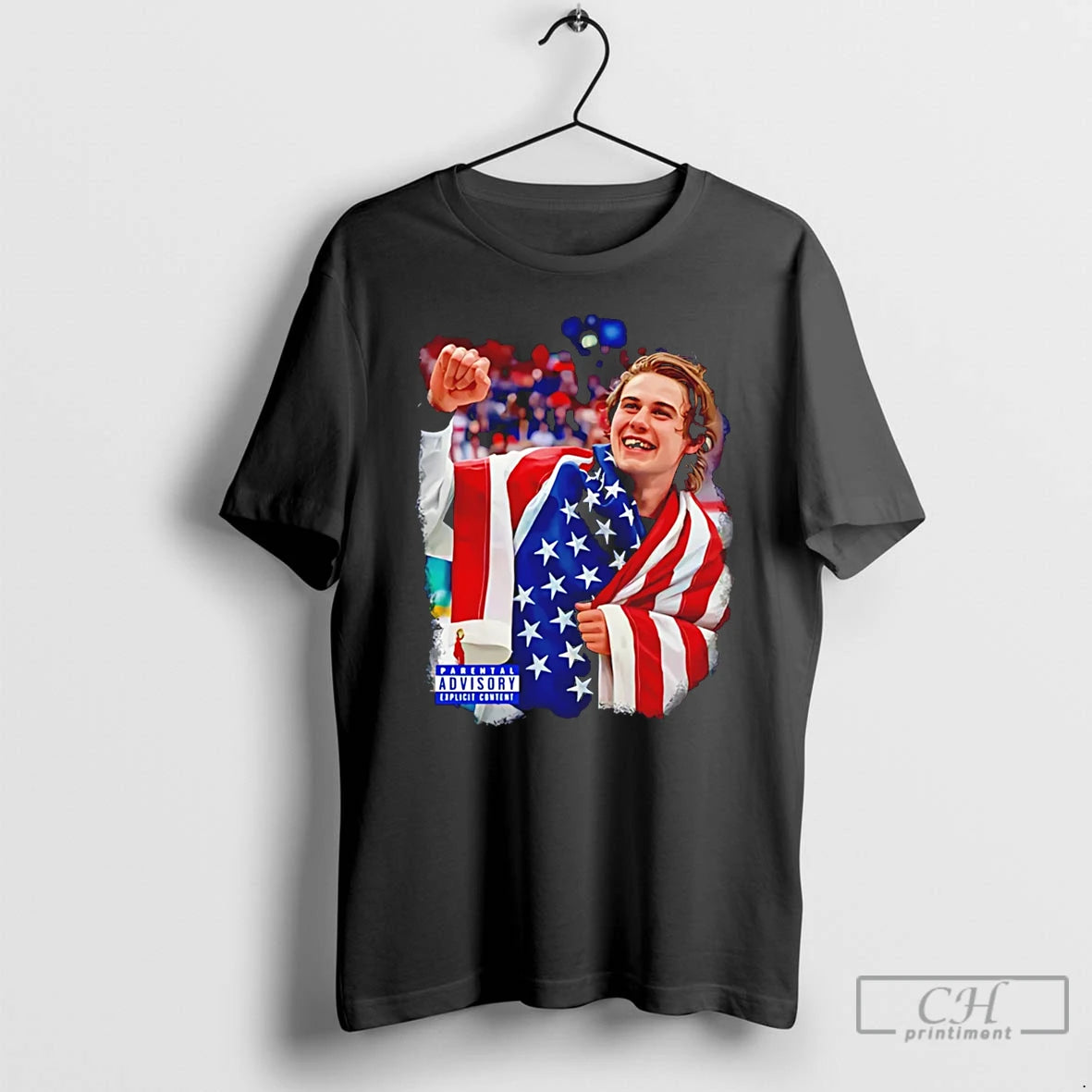 Premium Jack Hughes Usa Hockey Champion American Flag Graphic