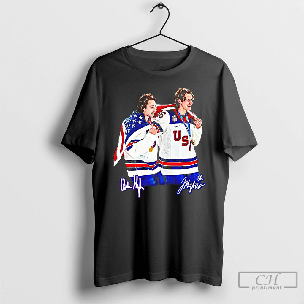 Premium Jack Hughes And Quinn Hughes Brotherhood Hockey Team Usa Signature