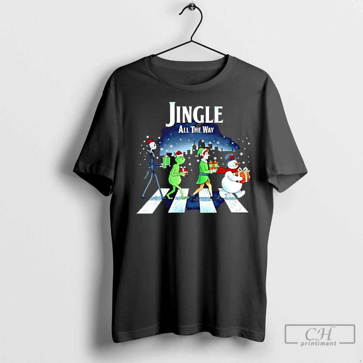 Premium Jack Skellington X Abbey Road Jingle All The Way Chrismas Graphic