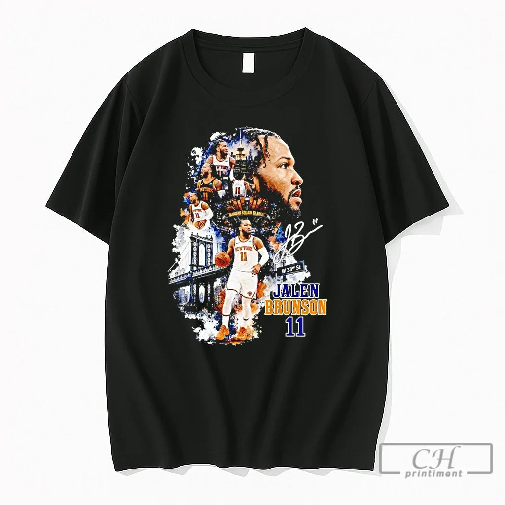 Premium Jalen Brunson Number 11 Knicks Basketball Star Graphic Signature Unisex , , , Long Sleeve Tee