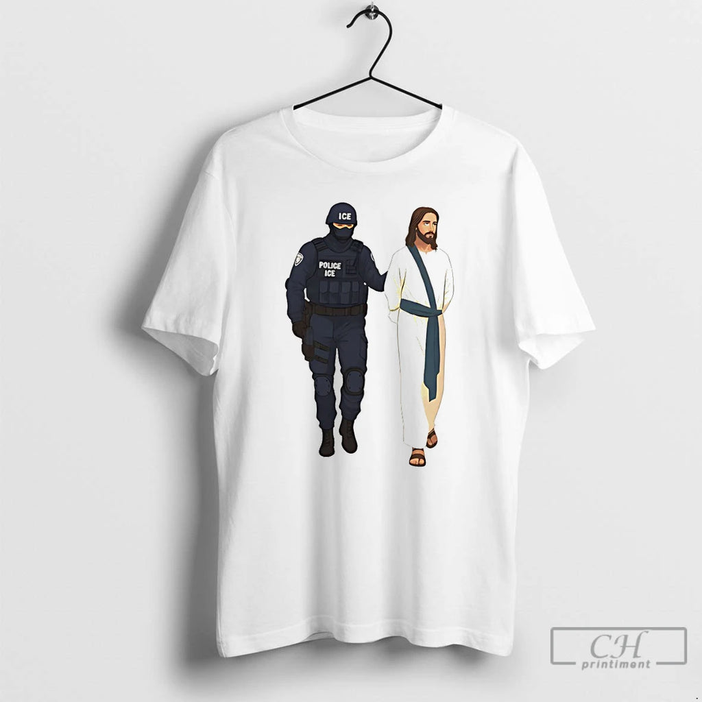 Premium Jesus Arrest Parody Abolish Ice Progressive Political Protest