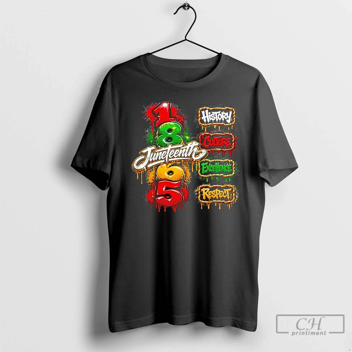 Premium Juneteenth Apparel Featuring 1865 History Culture Excellence And Respect Text Unisex , , , Long Sleeve Tee