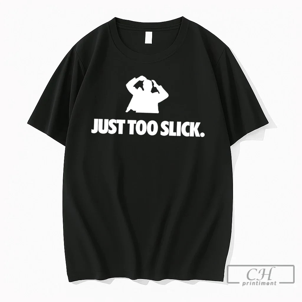 Premium Just Too Slick Human Silhouette Graphic Tee Unisex , , , Long Sleeve Tee
