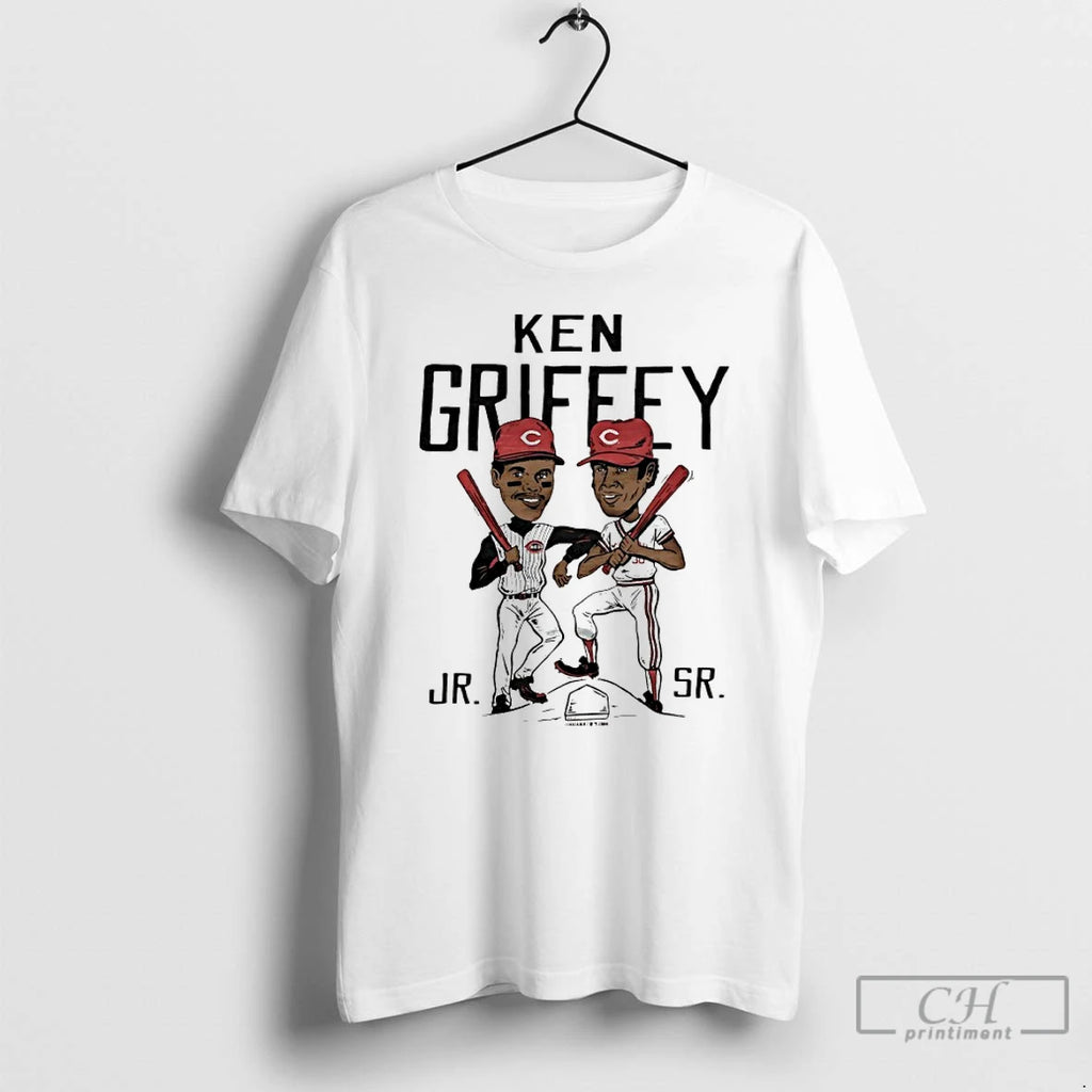 Premium Ken Griffey Father And Son Cincinnati Reds Player Caricature