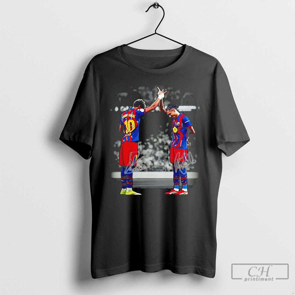 Premium Lamine Yamal And Raphinha Barcelona Brasil Signatures