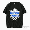 Premium London Lighting Northern Thunder Maple Background Tee Unisex , , , Long Sleeve Tee