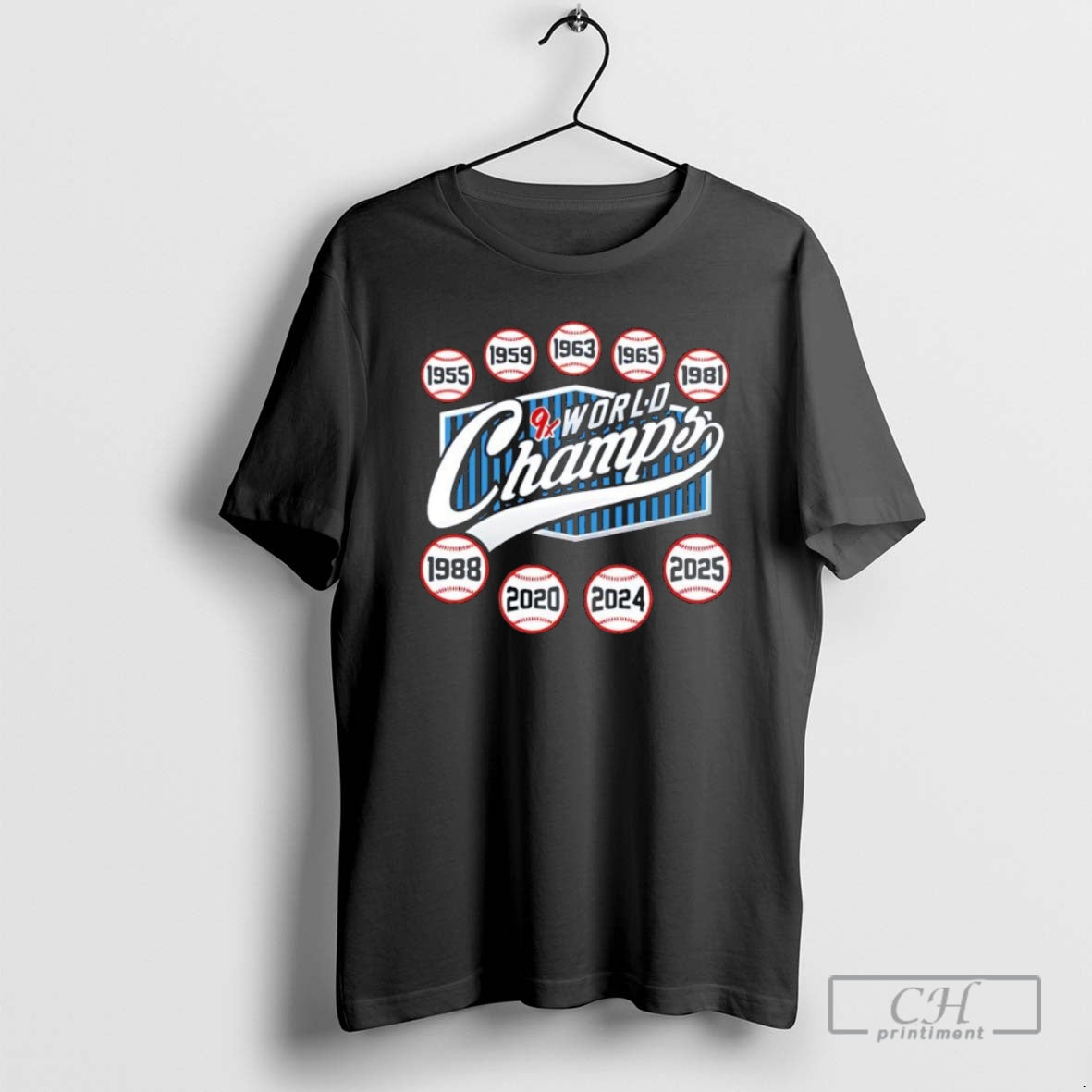 Premium Los Angeles Dodgers Nine Time Champions Style Black Shirt Sweater