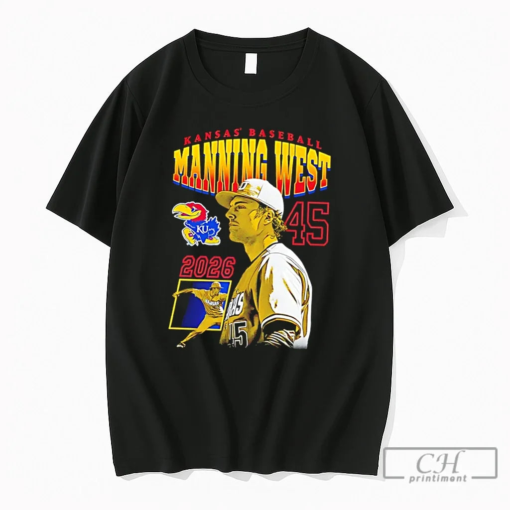 Premium Manning West Kansas Baseball Portrait Tee Unisex , , , Long Sleeve Tee