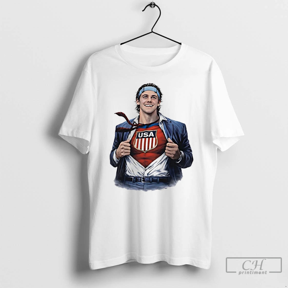 Premium Mens Hockey Usa Golden Goal 2026 Jack Hughes Super Man Parody T Shirts Sweater