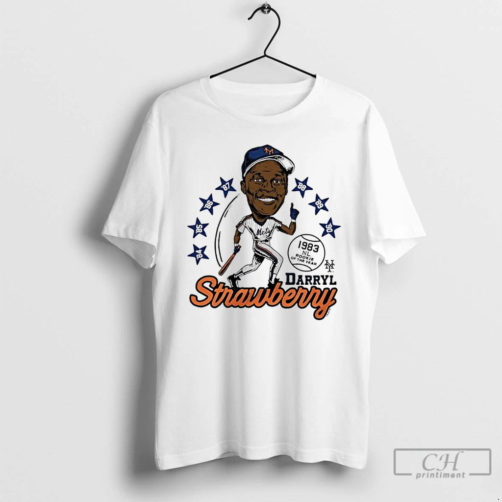 Premium Mets Darryl Strawberry 1983 Nl Rookie Of The Year Caricature