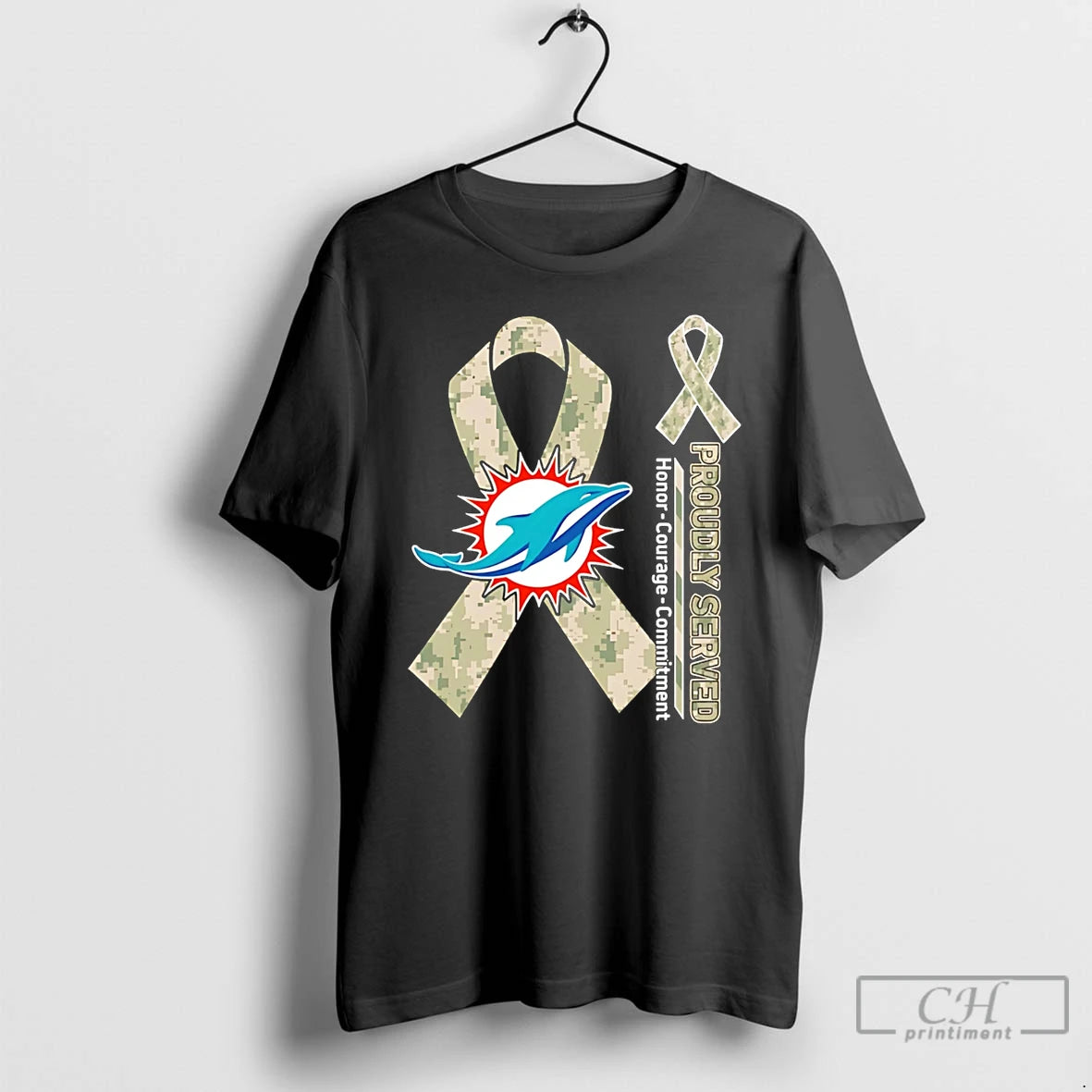 Premium Miami Dolphins Proudly Served Honor Courage Commitment