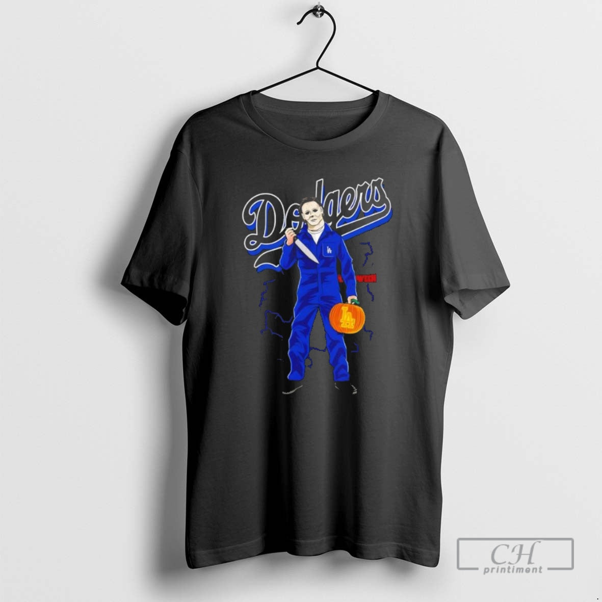 Premium Michael Myers Dodgers Baseball Halloween Black Shirt Sweater