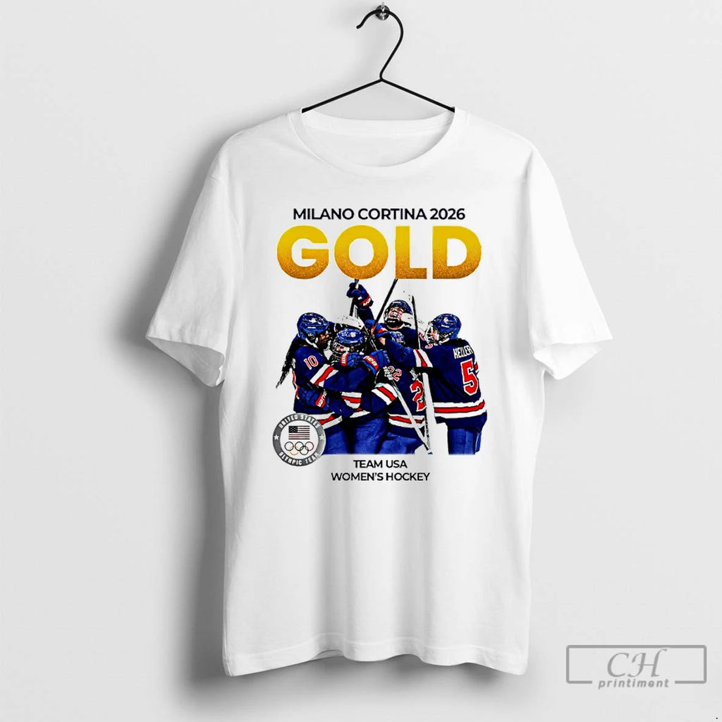 Premium Milano Cortina 2026 Gold Team Usa Womens Hockey