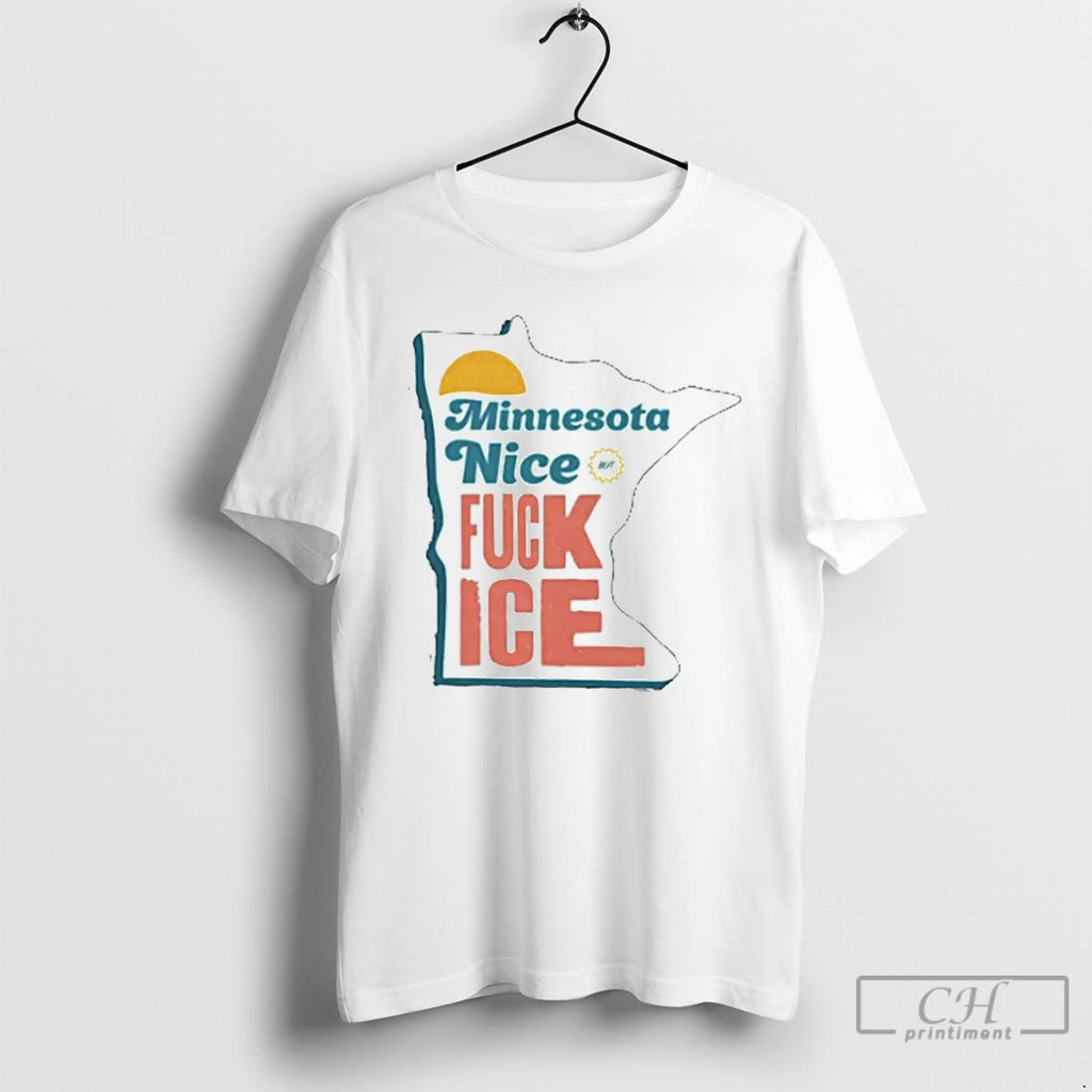 Premium Minnesota Nice Fuck Ice State Outline Retro Typography