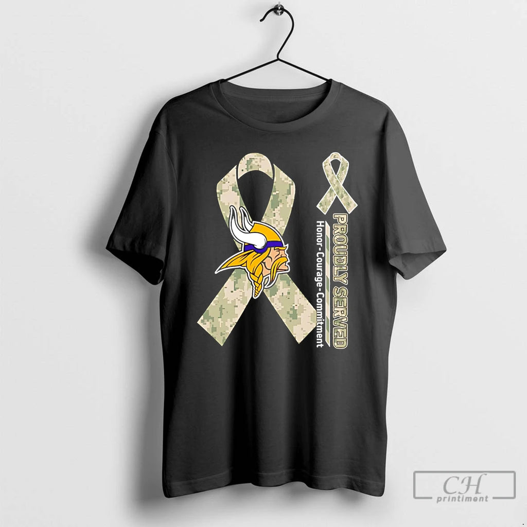Premium Minnesota Vikings Proudly Served Honor Courage Commitment