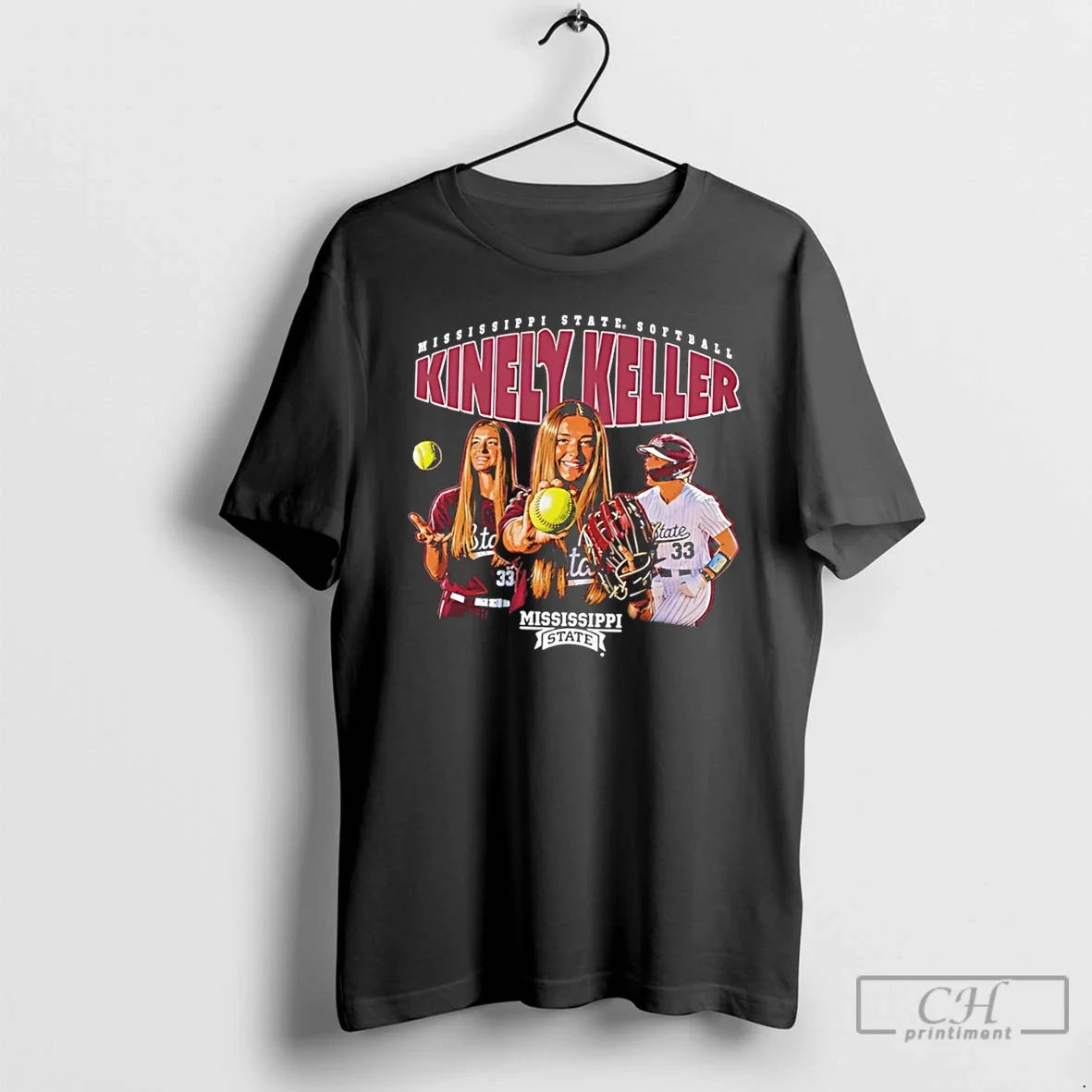 Premium Mississippi State Softball Kinley Keller Portrait Collage Retro Tee Unisex , , , Long Sleeve Tee