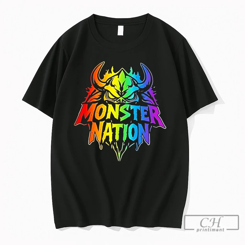 Premium Monster Nation Rainbow Skull Tee Unisex , , , Long Sleeve Tee