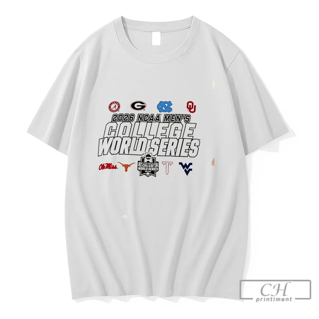 Premium Ncaa Mens College World Series 2026 Eight At The Plate Classic Tee T Shirts Unisex , , , Long Sleeve Tee