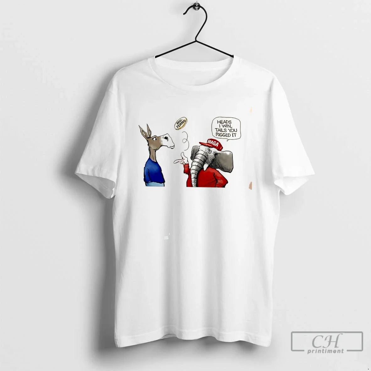 Premium New York Daily News Democratic Donkey And Republican Elephant Tee Unisex , , , Long Sleeve Tee