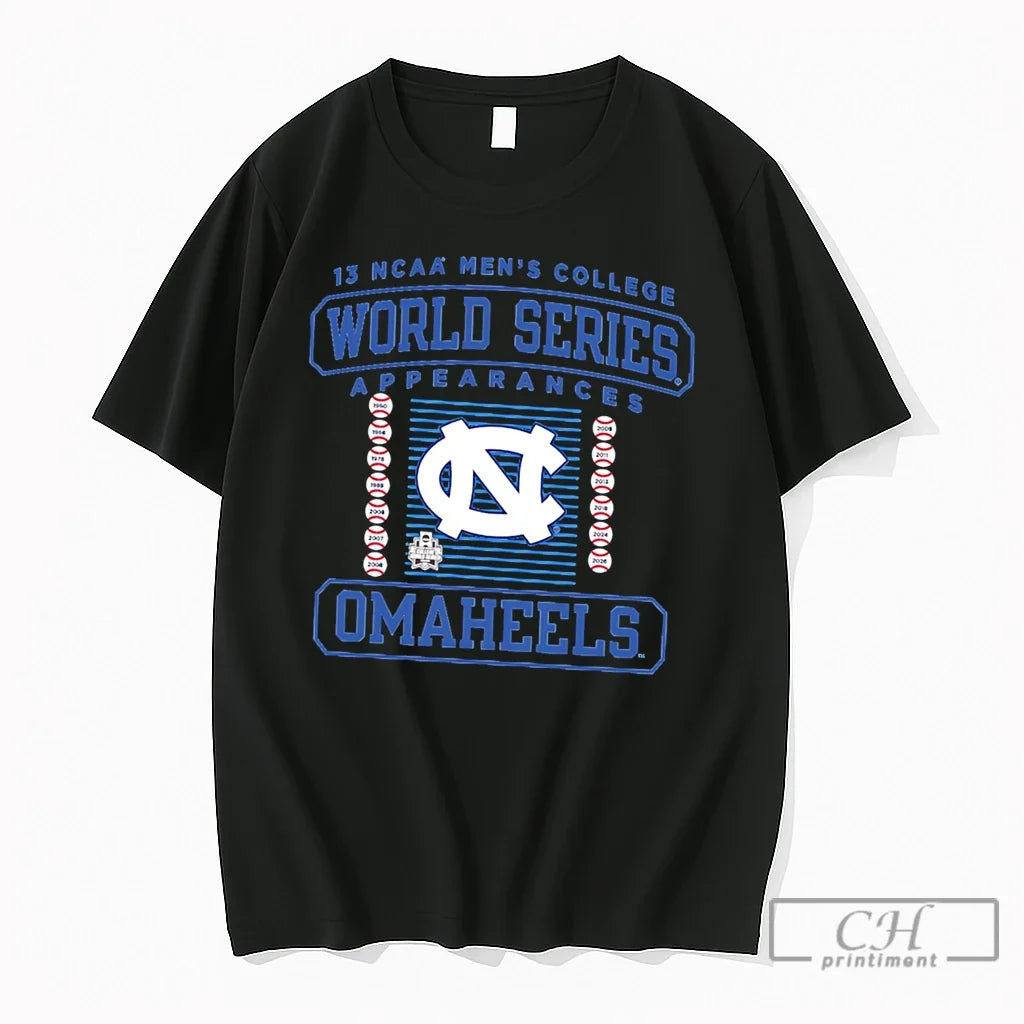 Premium North Carolina Tar Heels 2026 13 Mens College World Series Omaheels Tee T Shirts Unisex , , , Long Sleeve Tee