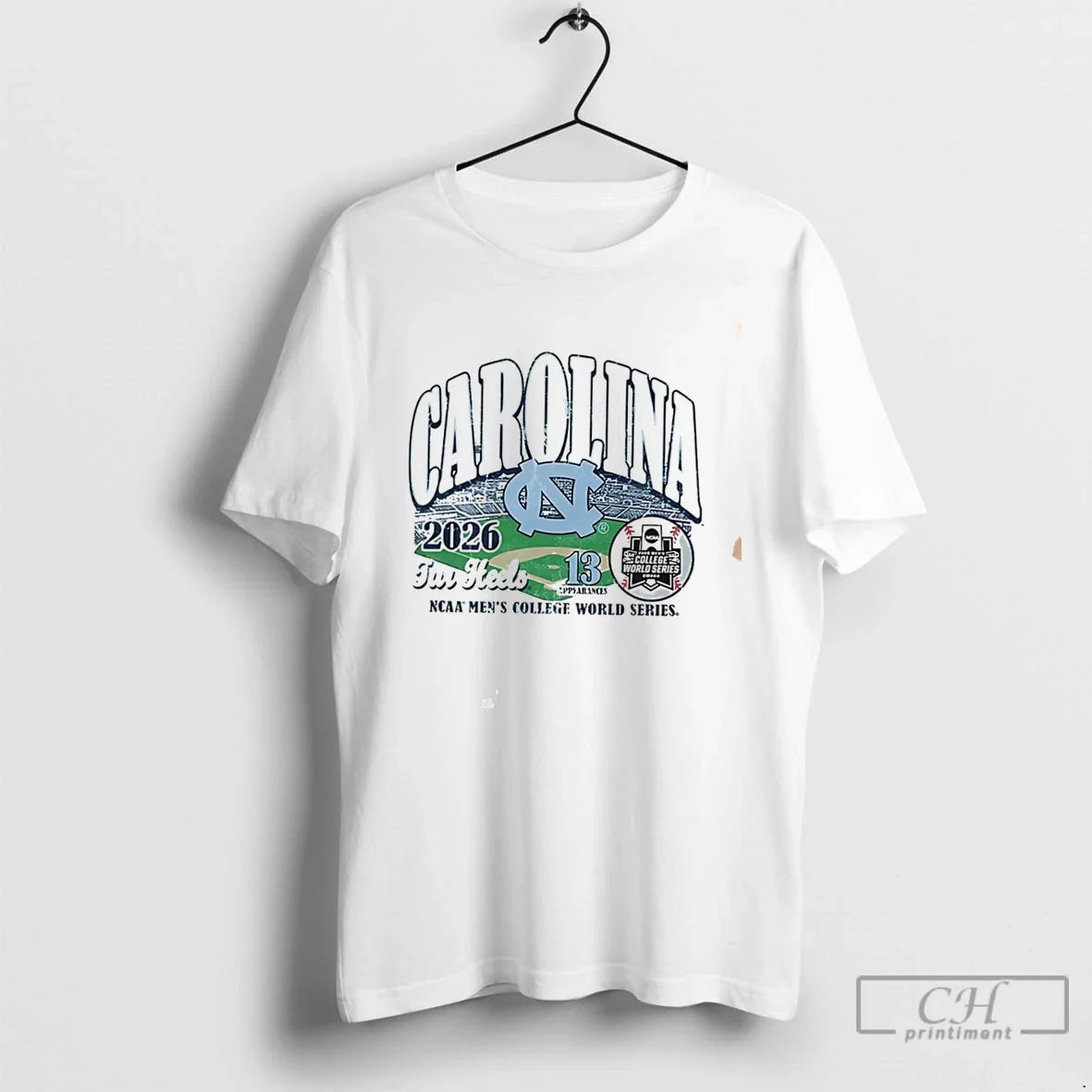 Premium North Carolina Tar Heels 2026 College World Series Bound Stadium Logo Tee T Shirts