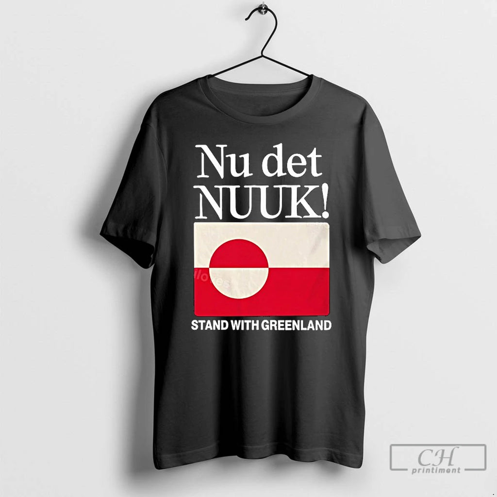 Premium Nu Det Nuuk Stand Uith Greenland Flag