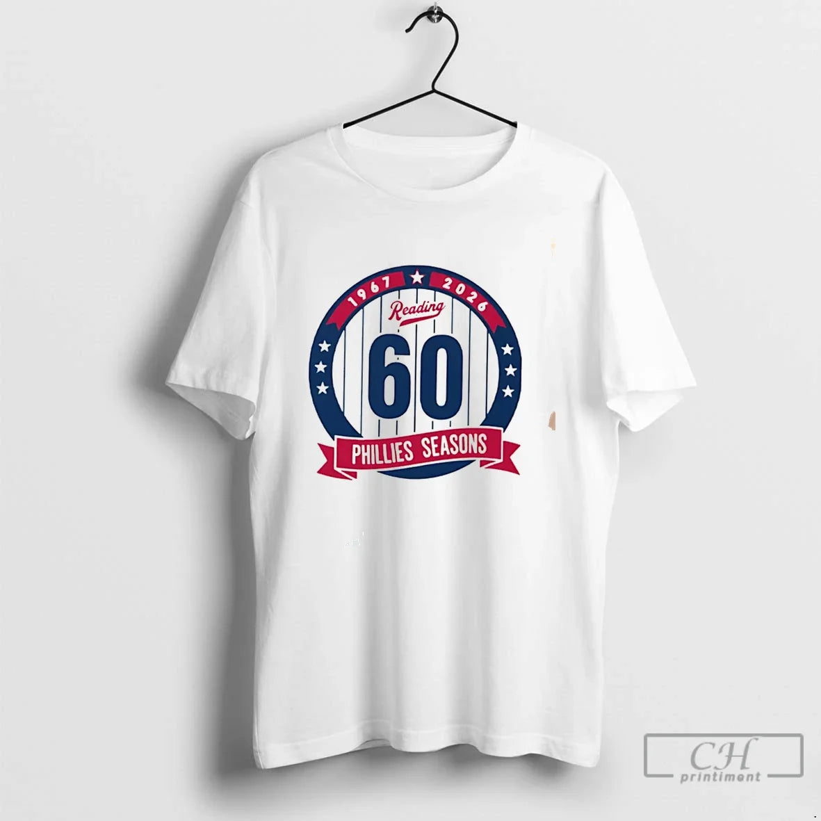 Premium Philadelphia Phillies Reading Fightin Phils 60 Seasons Anniversary 1967%ce%b3co2026 Tee