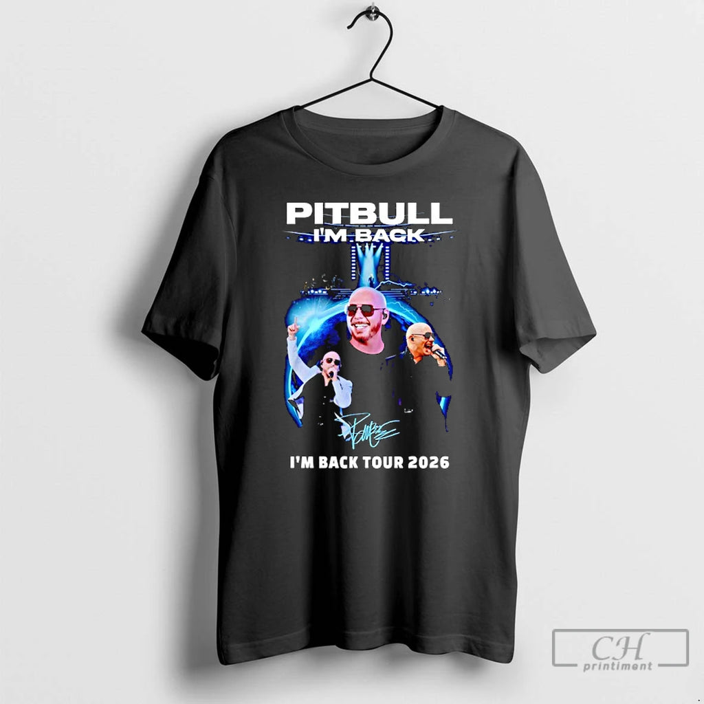 Premium Pitbull With Im Back Tour 2026 Signature Graphic
