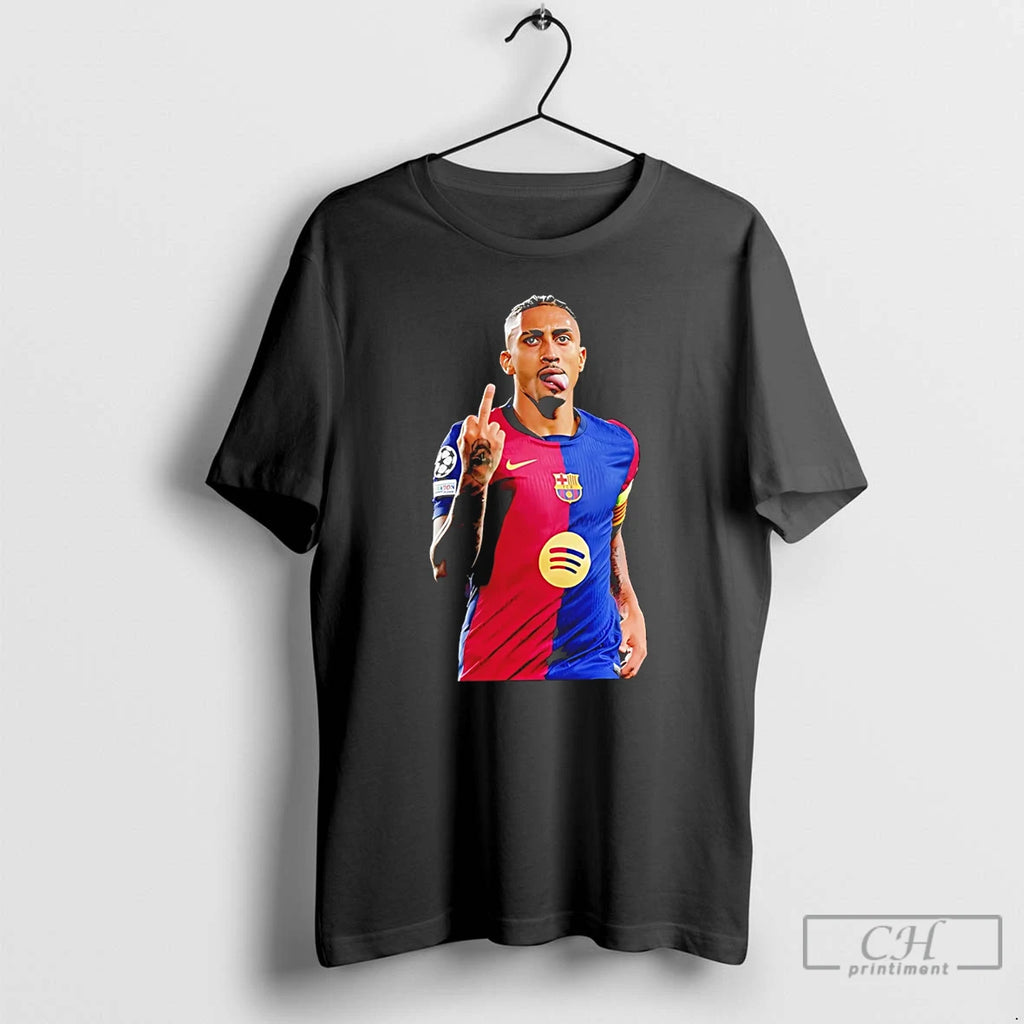 Premium Raphinha Middle Finger Barcelona Brasil Graphic