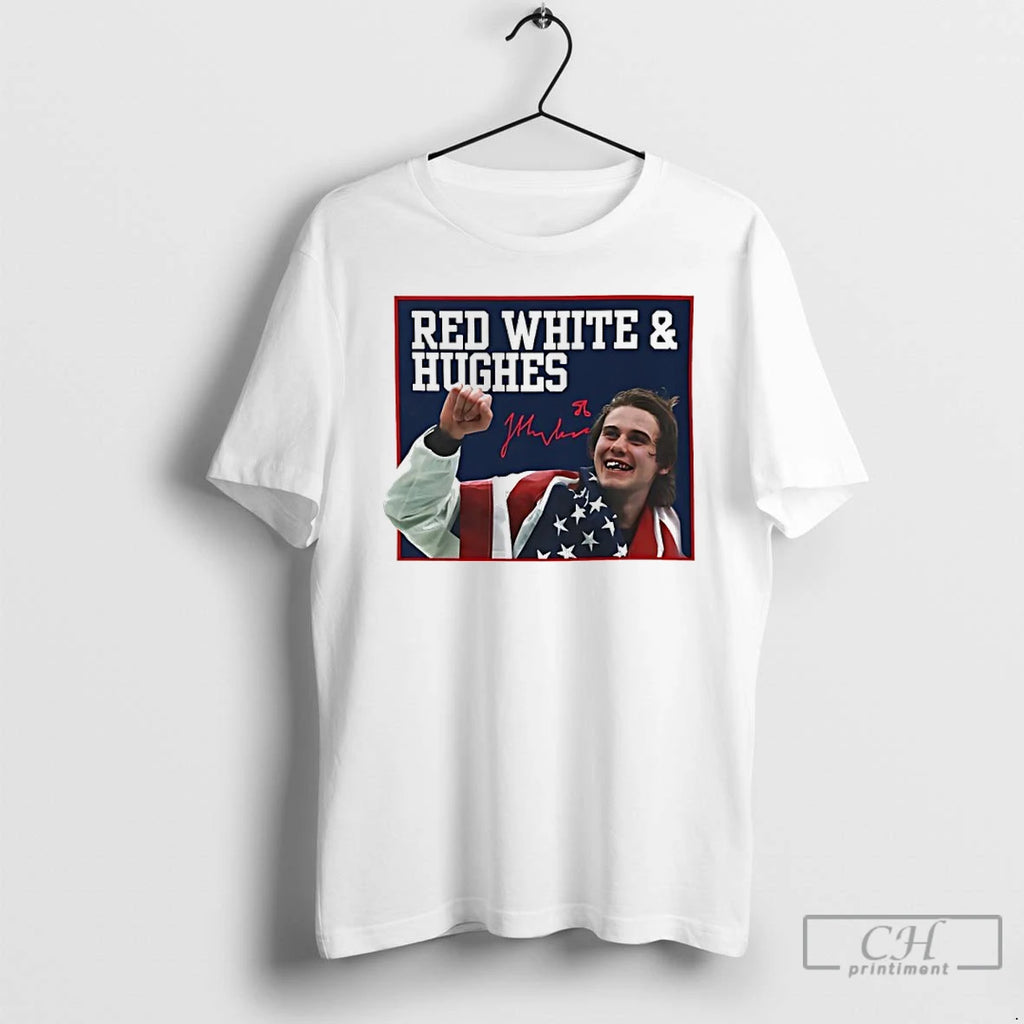 Premium Red White And Hughes Usa Hockey Golden Goal 2026 Winter Olympics T Shirts Sweater