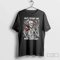 Premium Salty Defiant And Extremely Non Compliant Skeleton Holding Usa Flag Tee T Shirts Sweater