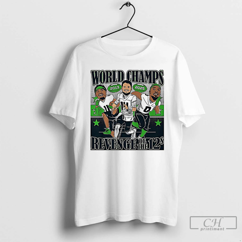 Premium Sam Darnold Jaxon Smith Njigba And Demarcus Lawrence World Champions Caricatures T Shirts Sweater
