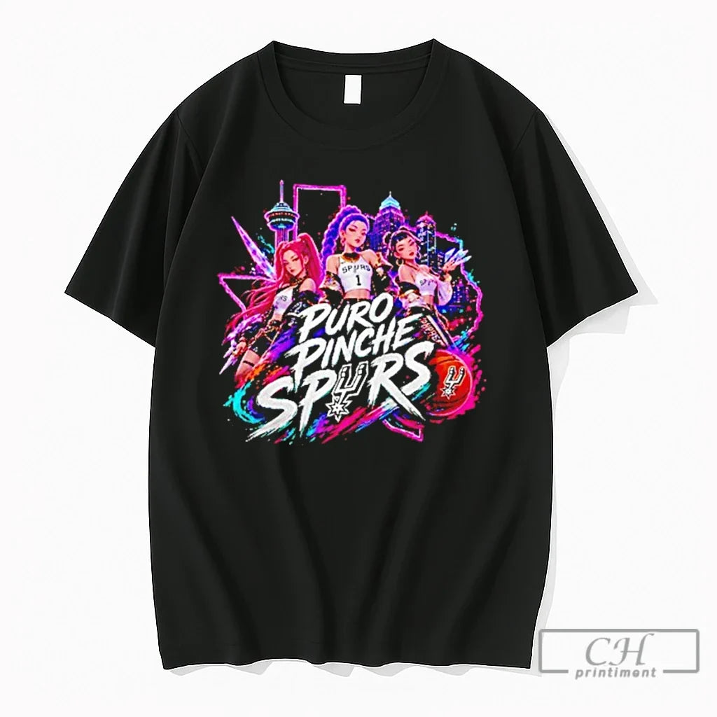 Premium San Antonio Spurs Basketball Anime Characters Puro Pinche Spurs Cotton Unisex , , , Long Sleeve Tee