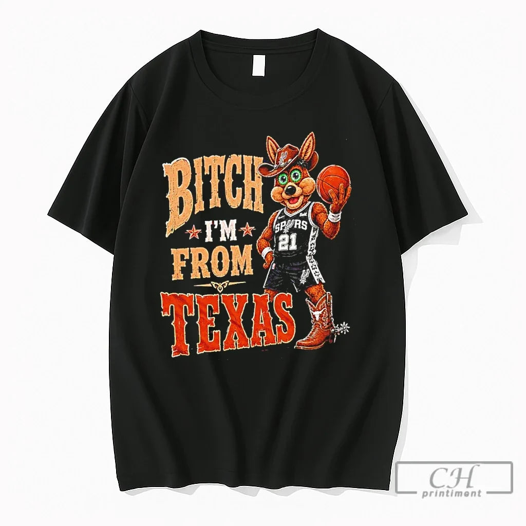 Premium San Antonio Spurs Coyote Basketball Fan Bitch Im From Texas Cowgirl Boot T Shirts Unisex , , , Long Sleeve Tee