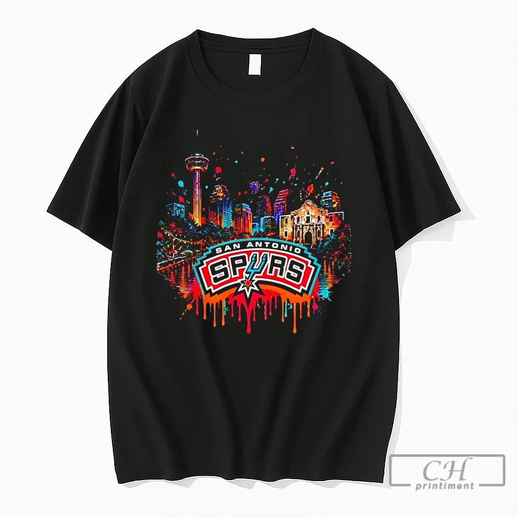 Premium San Antonio Spurs Skyline City Team Basketball Nba 2026 Graffiti Unisex , , , Long Sleeve Tee